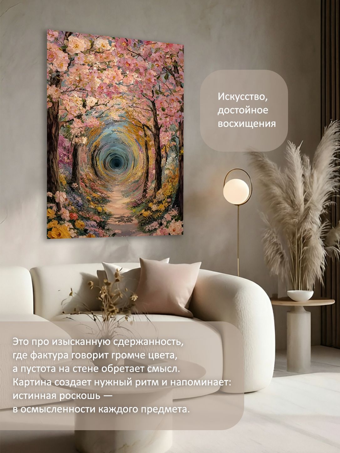 13326240506.jpg Картина на холсте интерьерная 50х70 см "Цветочная аллея" — изображение 2