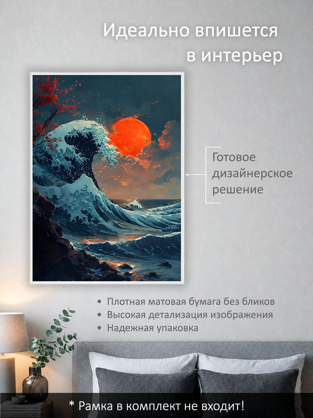 13503158715.jpg Постер интерьерный на стену 50х70 см без рам Ярость океана — изображение 2