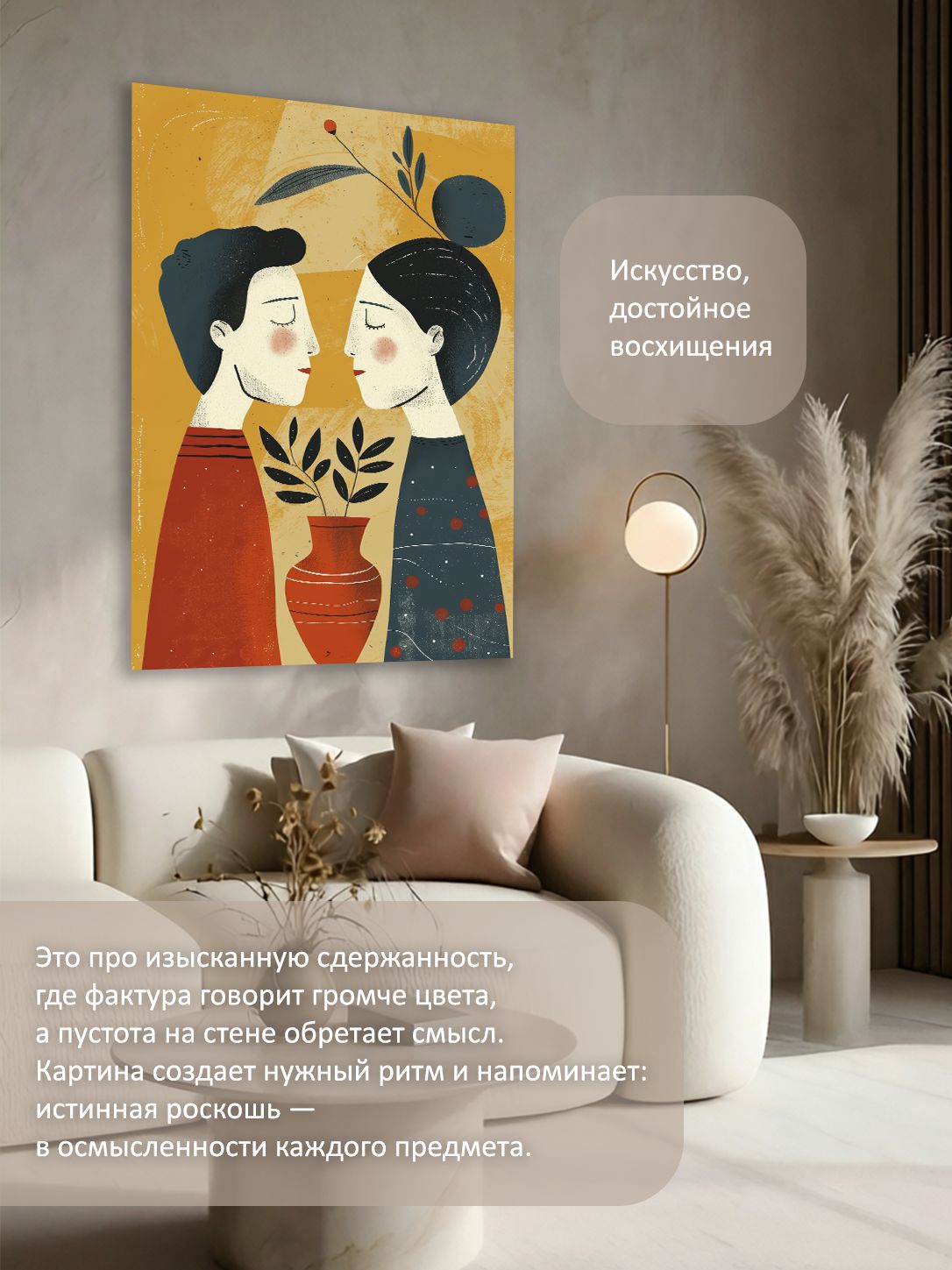 13549799312.jpg Картина на холсте интерьерная 70х100 см "Парень и девушка" — изображение 2
