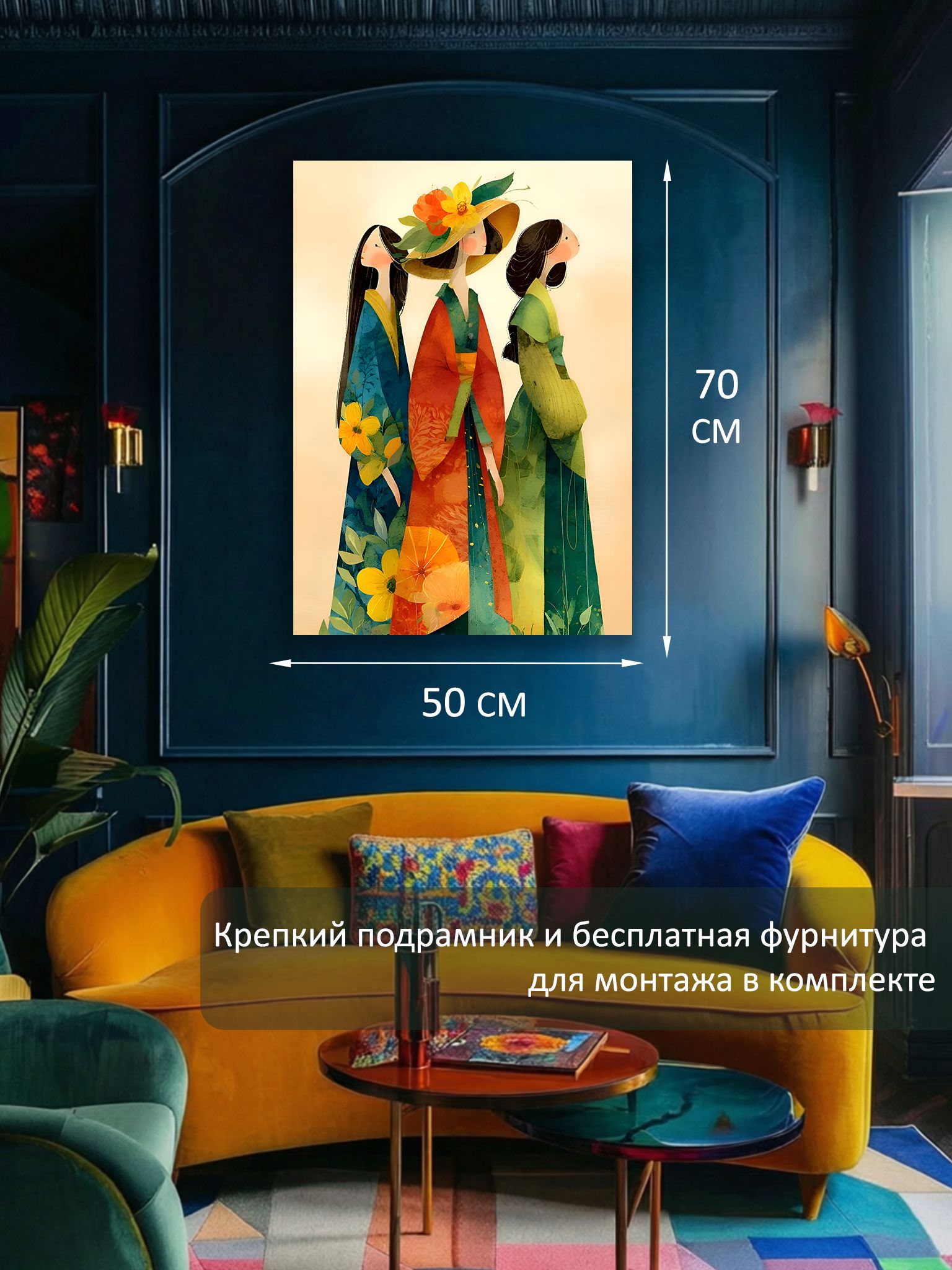 13549799626.jpg Картина на холсте интерьерная 50х70 см "Девушки на прогулке" — изображение 6