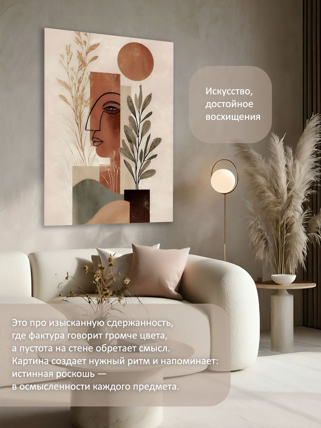 13549801877.jpg Картина на холсте интерьерная 70х100 см "Абстрактный коллаж" — изображение 2