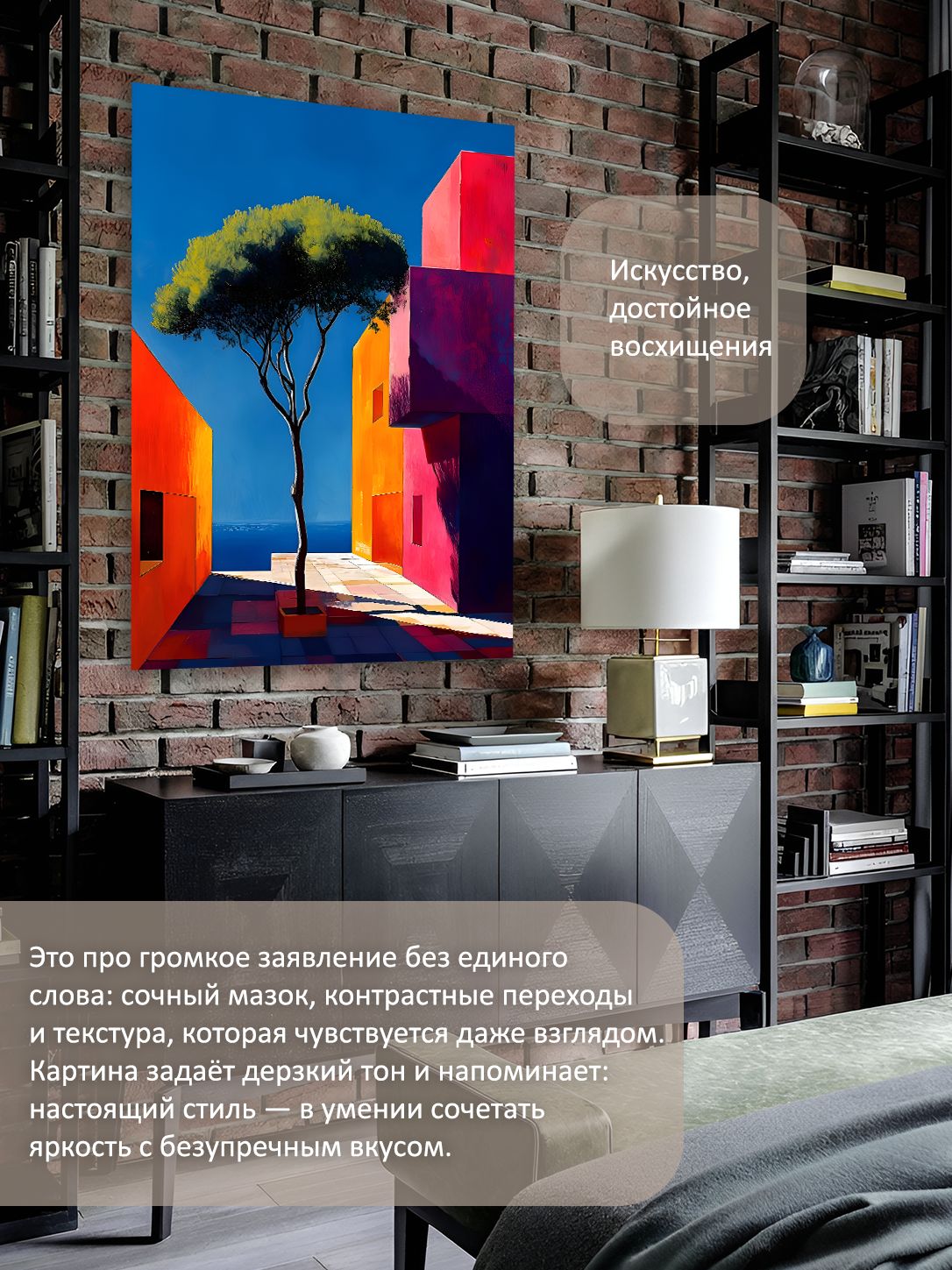 13549803096.jpg Картина на холсте интерьерная 60х80 см "Яркая аллея" — изображение 2