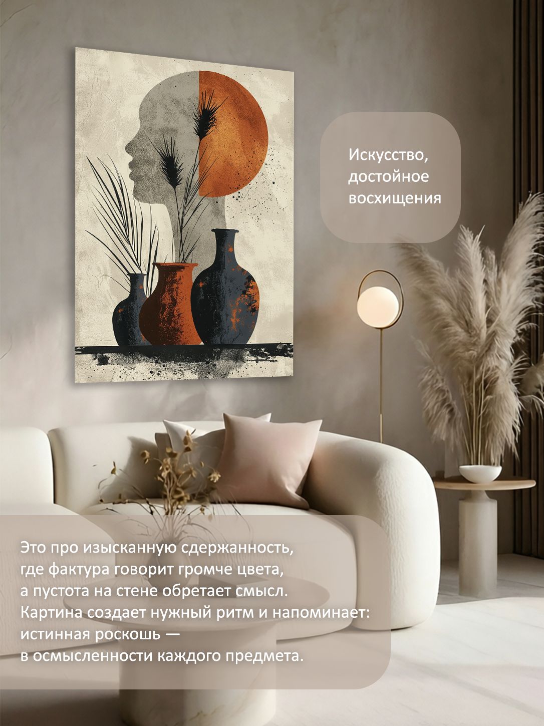 13592124506.jpg Картина на холсте интерьерная 60х80 см "Абстрактный натюрморт" — изображение 2
